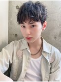 メンズ無造作束感ラフウェーブマッシュ