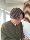 メンズハイライト/センターパート/ベージュカラー