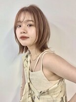 リグリー(regree)&nbsp;レイヤーボブ/外ハネボブ/オレンジベージュ/髪質改善