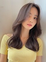 バイオレット 栄店(Violet)&nbsp;ワンレン大人レイヤーロングレイヤーカット小顔巻き髪スタイル