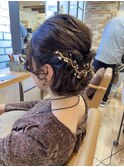 ボブの長さの華やかなハーフアップ！