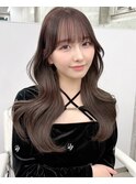 レイヤーカット 透明感カラー ミルクティーベージュ