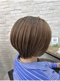 ショートボブ×ブラウン