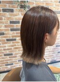 切りっぱなしボブ8.23アプリコットオレンジ