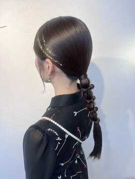 ソノ(sono) 編みおろし タイトヘア  金箔ヘア 参列ヘア お呼ばれヘア