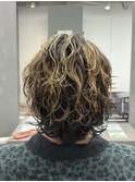 波巻きシャドウスパイラルシャドウパーマメンズサーフカール