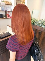 オーバルヘアー(OVAL hair)&nbsp;ブリーチオレンジブラウン/ストレート/レイヤーカット