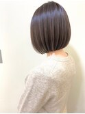 小顔セミウェットウェーブピンクベージュハイライトカラー