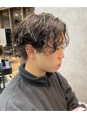 ツイストスパイラル/メンズパーマ/スパイラル/センター分け