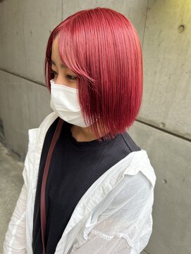 ヘアーデザイン アルエ(HAIR×design ARUE) 【YUGO】カシスピンク×ボブ