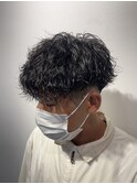 ショートマッシュ×波巻きスパイラルパーマ