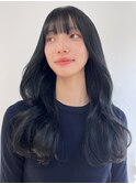 韓国レイヤー/ぱっつん前髪/ブルーブラック/20代30代40代50代