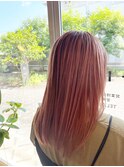 ダブルカラー　ピンクベージュ