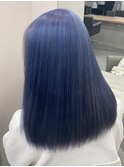 11198艶髪ネイビーブルーブルーシルバーストレートブルーカラー