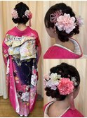 すっきりまとめた編み込みアレンジ