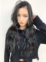 ブラン 栄(Blanc)&nbsp;【Blanc】黒髪＿レイヤーカット＿センターパート＿ロング