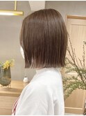黒髪/ボブルフ/ネビージュ/小顔/ワンレン/栄/髪質改善/前髪