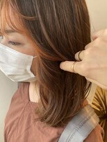 フィゼル 福島店(fizelle) オレンジフレーミングカラー　ブリーチ　＊原明日香