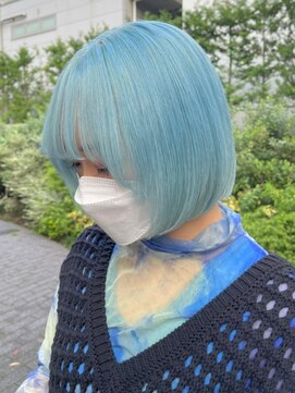 ベレーザ 渋谷(BELEZA) ba1808マッシュルームヘア切りっぱなしモーブエメラルドグリーン