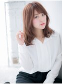 大人かわいい柔ふわ波巻きウェーブセミディf小山20代30代40代