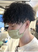 ツイストスパイラルパーマ波巻きスパイラル刈り上げマッシュ