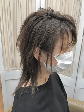 ヘアカフェ コトノハ(hair cafe Kotonoha) 【コトノハ】アッシュロングウルフクール ウルフレイヤーロング