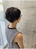 無造作パーマ/刈り上げショート