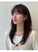 大人かわいいくびれレイヤーロングスタイル