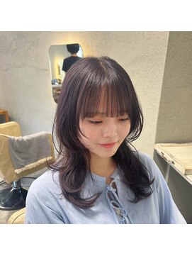 ゼロヘアーハナレ(zerohair HANARE) ミディアムレイヤー×ラベンダーカラー