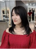 暗めカラー/韓国風巻き/レイヤーカット/髪質改善/縮毛矯正/横浜