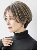 白髪ぼかしカラー白髪ぼかしハイライト大人ショート30、40、50代