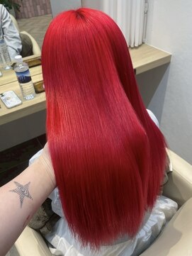 ソレイユトウキョウシブヤ(SOLEIL TOKYO shibuya) ロングブリーチビビッドレッドアリエルレッド