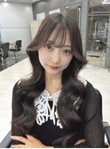 黒髪クラゲヘアー/オリーブグレー/小顔ココアベージュ