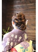結婚式 和装編み込みアップ
