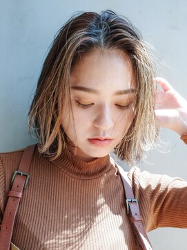 アルバム 銀座(ALBUM GINZA) ストレートでまっすぐワンカール_オリーブカラー_88087