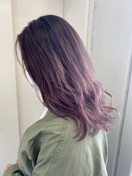 ヘアーデザイン リボン(hair design Ribon) 透け感ラベンダーカラー&切りっぱなし