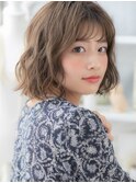 ゆるふわくびれボブ前下がり小顔前髪カールh2越谷20代30代40代