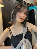 ケプカ(KEPKA)&nbsp;インナーカラー　グレーブラック　顔まわりカット　(天神/今泉)