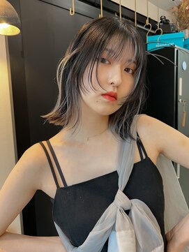 ケプカ(KEPKA) インナーカラー グレーブラック 顔まわりカット (天神/今泉)