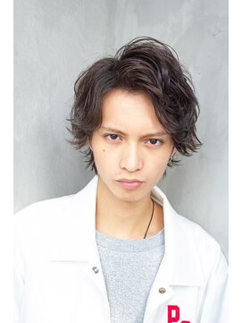 オースティン 調布アミックス(AUSTIN) ツイストパーマ七三オールバックマッシュウルフスリークショート