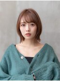 大人かわいい前髪セシルカットココアブラウンフリンジウェーブ