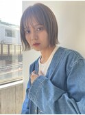切りっぱなしボブベージュボブ外ハネボブ