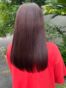 ナカオコアフュール(NAKAO COIFFURE) ナチュラルブラウン　髪質改善　ストレートヘア　セミロング