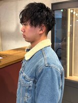 アトリエ(atelier.)&nbsp;ツイスパ ツーブロック マッシュ メンズパーマ 黒髪