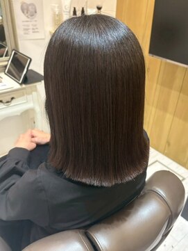 外はねボブ/上品ロブ/透明感/大人可愛い/アッシュブラウン/小顔