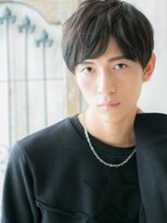 理容ハンサム 戸田公園店&nbsp;20代30代ブラック斜めバング重め清潔感マッシュパーマF戸田公園