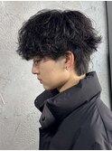 MEN’S HAIR/シャドウパーマ/刈り上げセンターパート/群馬高崎
