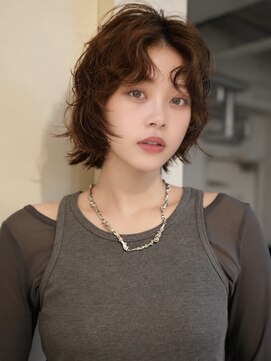 ノラ シブヤ(NORA) 小顔ミディアムパーマミディアムデジタルパーマボブパーマ前髪