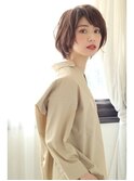 大人可愛いショートボブ ラフウェーブ