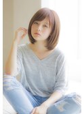脱白髪染めシアブラウンナチュラルストレート40代ヘアスタイル